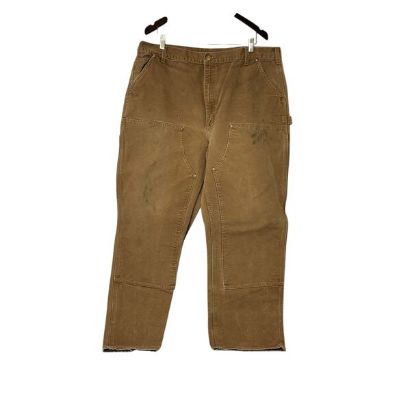 Vintage Carhartt Brown Double Knee Work Pants 40x32 Made In USA Workwear Canvas - Picture 1 of 8